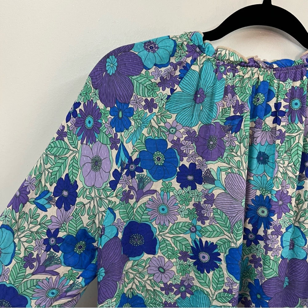 Show Me Your MuMu Blue Floral Long Sleeve Dress - Picture 14 of 15